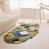 Whimsical Moss & Peach Blossom Island Rug | Yedwo Design